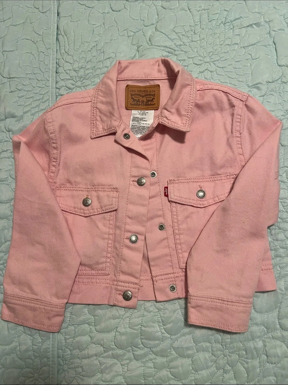 Levi's Girls Light Pink Denim Jacket, 100%Cotton